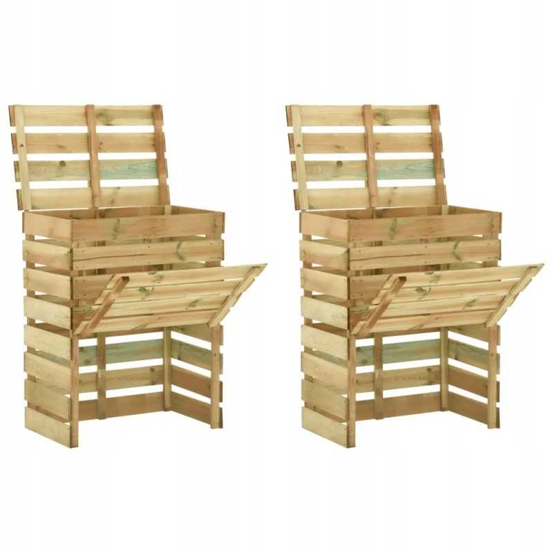 Vidaxl lentjuosčių komposteriai 2 vnt 80x50x100cm impregnuota pušis 307