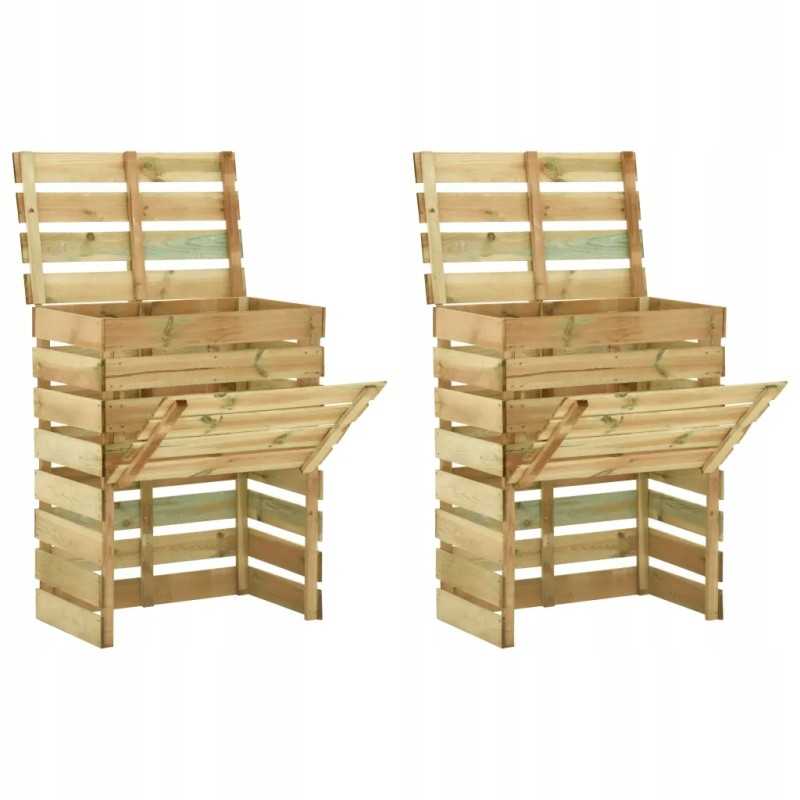 Vidaxl lentjuosčių komposteriai 2 vnt 80x50x100cm impregnuota pušis