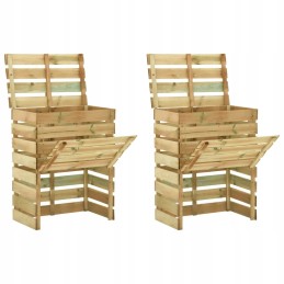 Komposteriai iš lentjuosčių, 2 vnt, 80x50x100cm, impregnuota pušis