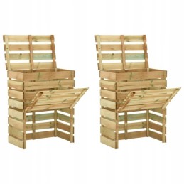 Komposteriai iš lentjuosčių, 2 vnt., 80x50x100cm, impregnuota pušis