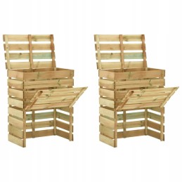 Komposteriai iš lentjuosčių, 2 vnt., 80x50x100cm, impregnuota pušis