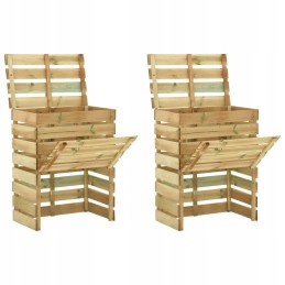 Vidaxl lentjuosčių komposteriai 2 vnt 80x50x100cm impregnuota pušis