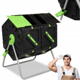 Dvigubas 2x70l sodo taškinis rotacinis komposteris