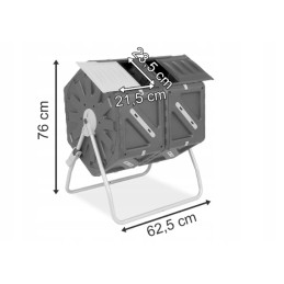 Dvigubas 2x70l sodo taškinis rotacinis komposteris