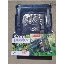 Dviejų kamerų moduliniai komposteriai, 800l, juoda, nemokama el.knyga