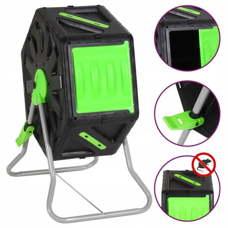 Vidaxl rotacinis komposteris 60x43x74 cm 70 l polipropilenas