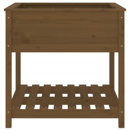 Vidaxl Planter with Shelf Honey Brown 82.5x82.5x81 cm Pinewood