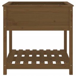 Vidaxl Planter with Shelf Honey Brown 82.5x82.5x81 cm Pinewood