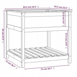 Vidaxl Planter with Shelf Honey Brown 82.5x82.5x81 cm Pinewood