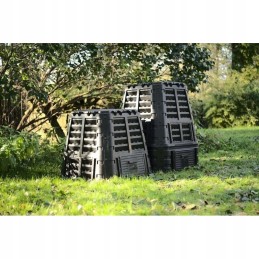 Plastikinis sodo komposteris, juodas, 740 l
