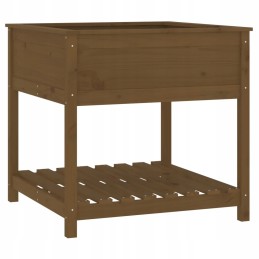 Vidaxl puķu pods ar polkas medus brūns 82 5x82 5x81 cm priedes koks
