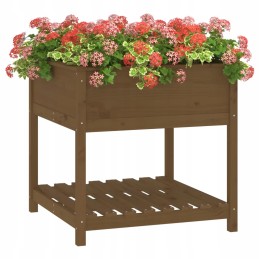 Vidaxl puķu pods ar polkas medus brūns 82 5x82 5x81 cm priedes koks