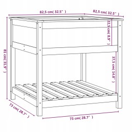 Vidaxl Planter with Shelf Honey Brown 82 5x82 5x81 cm Pinewood