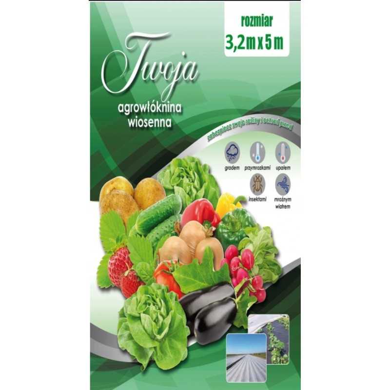 Jūsų balta agrotekstilė 3,2m x 5m spyruoklė 17g