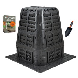 740l komposteris + IES40 šaligatvio grotelės, 1kg komposteris, kastuvas.