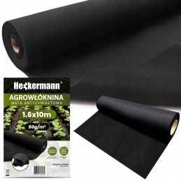 Agrotekstilė nuo piktžolių matinė juoda UV agrotekstilė 1,6x10m 50g/m2 storio