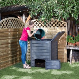 Premium termo-medinis sodo komposteris 600l