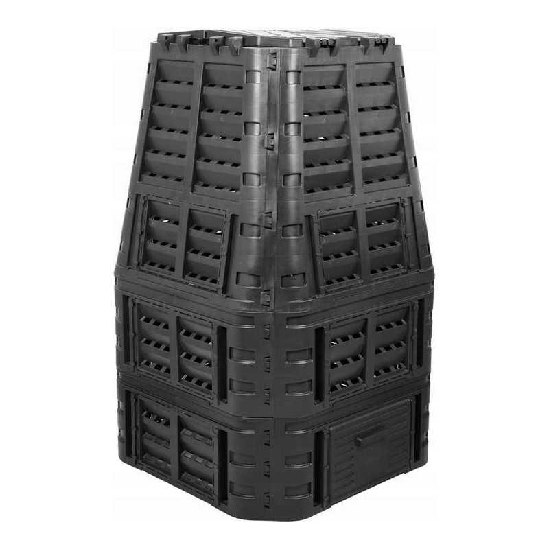 Sodo komposteris 1000l, juodas, vienos kameros