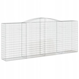 Dekoratyvinis gabioninis krepšelis 400x50x160/180 cm, sidabrinis