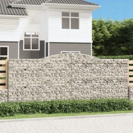 Decorative gabion basket 400x50x160/180 cm, silver