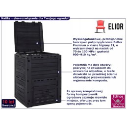 Turite didelį talentą prižiūrėti savo sodą ir tuo pačiu rūpintis aplinka? tada sodo komposteris elior natiks yra būtent tai, ko 