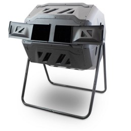 Prosperplast 2 kamerų juodas komposteris