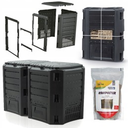 Prosperplast 2 kamerų juodas komposteris