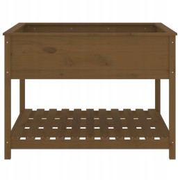 Vidaxl puķu pods ar polkas medus brūns 111 5x111 5x81 cm priedes koks