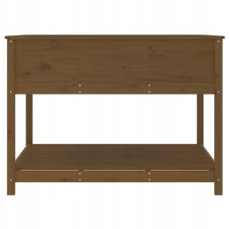 Vidaxl gėlių vazonas su polka medaus rudos spalvos 111 5x111 5x81 cm pušies mediena
