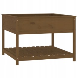 Puķupods ar polku medus brūns 111 5x111 5x81 cm priedes koks