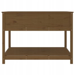 Puķupods ar polku medus brūns 111 5x111 5x81 cm priedes koks