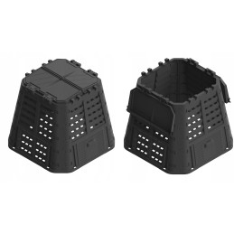 Plastikinis sodo komposteris, juodas, 480 l