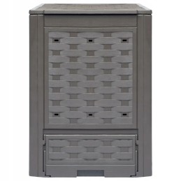 Vidaxl komposteriai, 3 vnt, 60x60x83 cm, 900 l, plastikinis rotangas