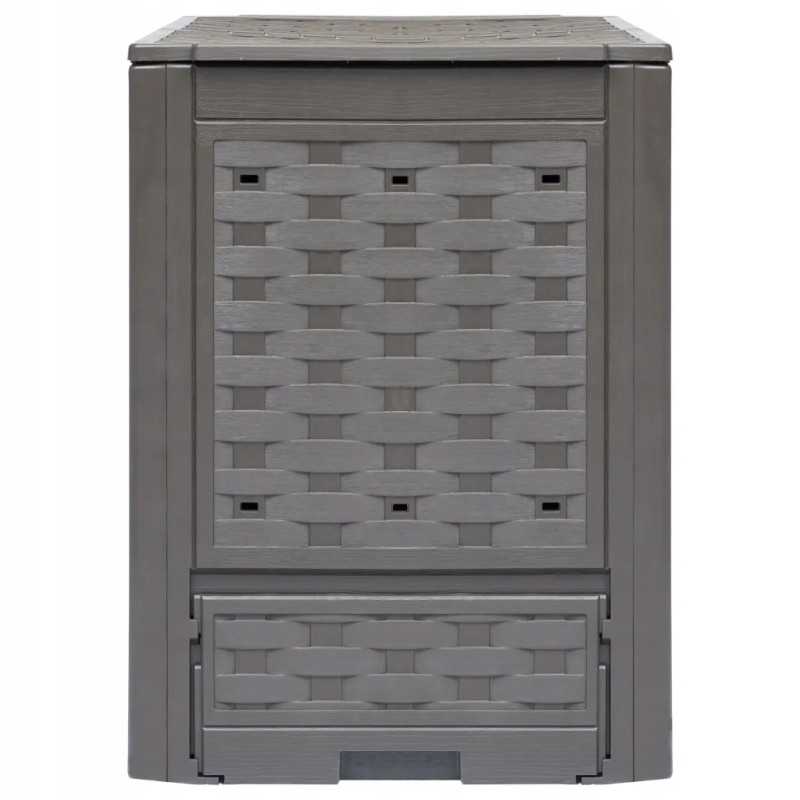 Vidaxl komposteriai, 3 vnt, 60x60x83 cm, 900 l, plastikinis rotangas