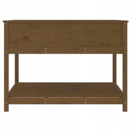 Flowerpot with shelf, honey brown, 111.5x111.5x81 cm, pine wood
