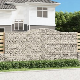 Vidaxl arkinis gabionų krepšys 400x50x180 200 cm cinkuotas geležis