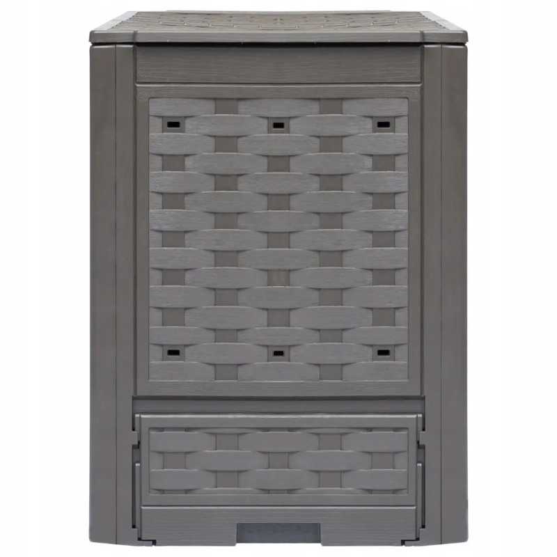 Komposto dėžės, 2 vnt, 60x60x83 cm, 600 l, plastikinis rotangas