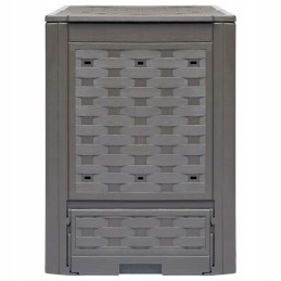 Komposto dėžės, 2 vnt, 60x60x83 cm, 600 l, plastikinis rotangas