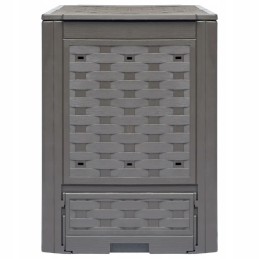 Komposto dėžės, 3 vnt, 60x60x83 cm, 900 l, plastikinis rotangas