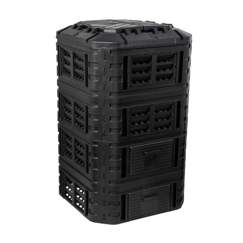 Plastikinis sodo komposteris 1260 l, juodas