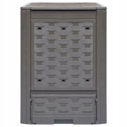 Komposto dėžės, 2 vnt, 60x60x83 cm, 600 l, plastikinis rotangas