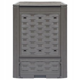 Komposto dėžės, 2 vnt, 60x60x83 cm, 600 l, plastikinis rotangas