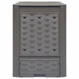 Vidaxl komposteriai, 2 vnt, 60x60x83 cm, 600 l, plastikinis rotangas