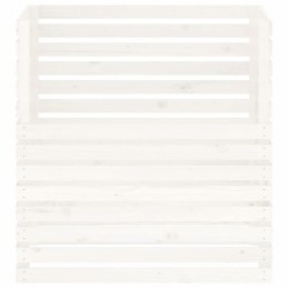 Vidaxl komposteris baltas 100x100x102 cm pušies masyvo