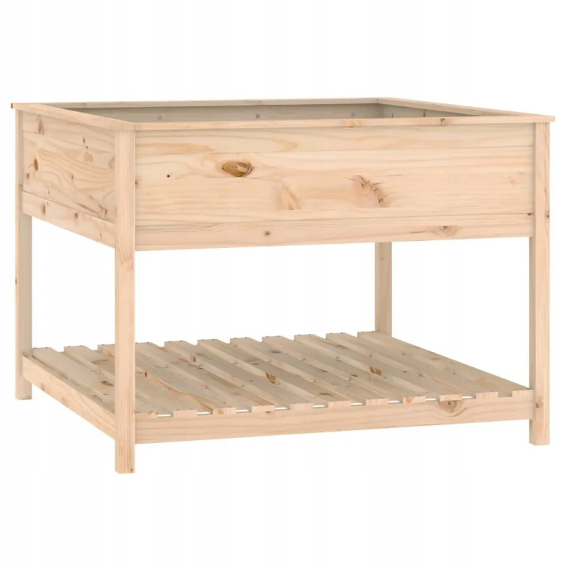 Vidaxl Planter with Shelf 111.5x111.5x81 cm Solid Pine Wood