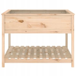 Vidaxl puķu pods ar plauktu, 111,5x111,5x81 cm, priedes masīvkoks