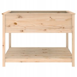 Vidaxl puķu pods ar plauktu, 111,5x111,5x81 cm, priedes masīvkoks