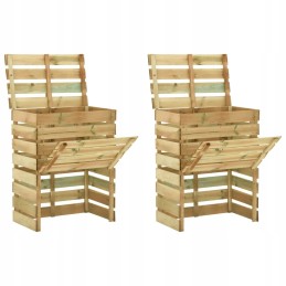 Vidaxl lentjuosčių komposteriai 2 vnt 80x50x100cm impregnuota pušis