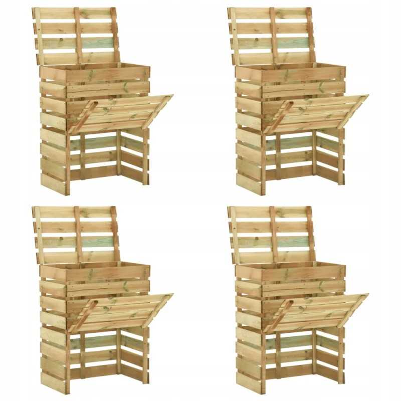 Vidaxl lentjuosčių komposteriai 4 vnt 80x50x100cm impregnuota pušis