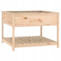 Vidaxl puķu pods ar polku 111 5x111 5x81 cm priedes masīvkoks